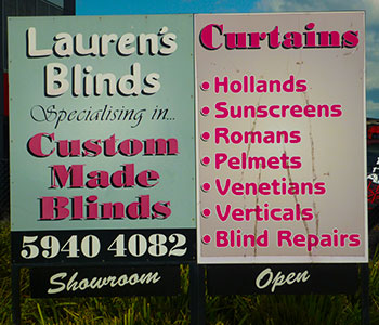 Laurens Blinds Sign